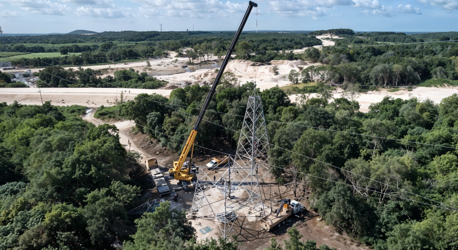 Izaje de torre de la línea de transmisión Garra de Jaguar